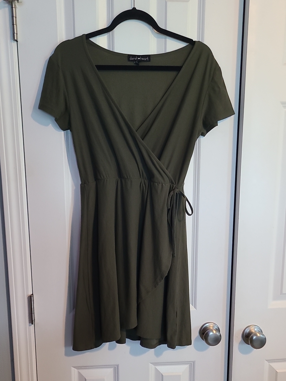 Derek Heart Olive Green Wrap Mini Dress